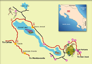 The business is located at point number 9 on this map of Lake Arenal. 